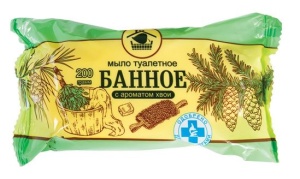 Мыло туалетное 200гр Банное с ароматом хвои МЕРИДИАН (40)