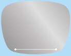 Зеркало Ф 600х400мм полка фигурное