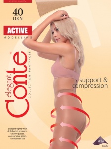 Колготки женские Актив 40ден черные р.4 (шортики коррекция)