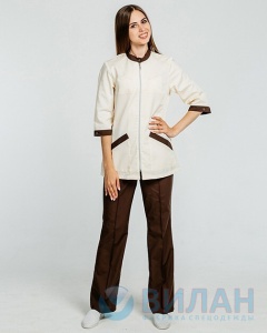 Костюм жен.Лаура, беж/отд.кор.3/4 рук р.48/50 158-164(ЧЗ)