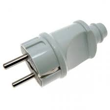 Вилка штепсельная А 101 з/к прямая белая/чёрная 16А