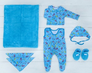 Комплект д/новорожд. 7пр. с пледом арт.337 (ЧЗ)
