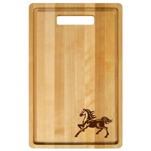 Доска разделочная береза 20х30х0,8см МУСТАНГ с желобками 1/10