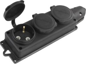 Колодка 3-х местная 16А 250В з/к каучук 2230