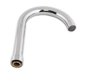 Гусак д/кухни гайка 3/4 имп смесит. с аэрат. нерж изл.  (УТКА)