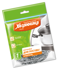 Мочалка для посуды металлическая спираль ХОЗЯЮШКА Мила 2 шт 
