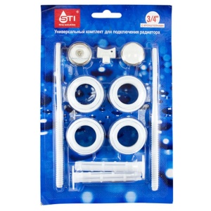 Комплект 1х3/4 для присоединения радиаторов с 2 кронштейнами