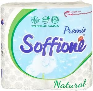 Бумага туалетная Sofione Premio 3слоя 4рулона (по 10шт)