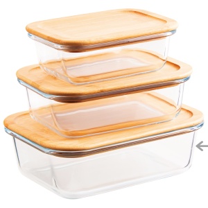 Контейнер стекл 1040мл прямоугольный Studio TM Appetite бамбук крышка 1/12