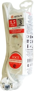 Удлинитель 16-1,53Е 3гн 1,5м з/к 3х1 ARTSUN 