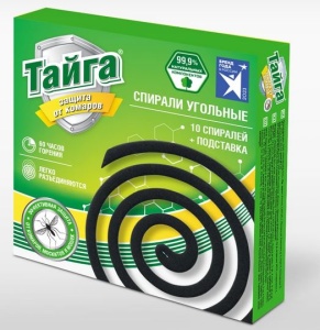 Спираль от комаров ТАЙГА УГОЛЬНЫЕ 10штук Россия (30)