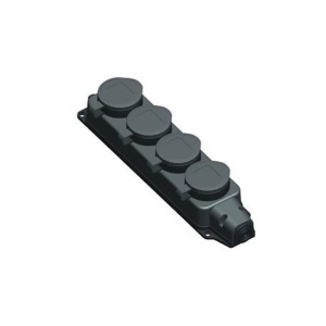 Колодка 4-х местная 16А з/к 250В каучук  