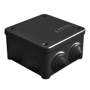 Коробка ПП 130115 о/у черная разветвительная 85х85х45 7вых3гер 45шт