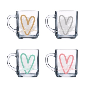 Кружка стекло 200 мл Green Tea Люблю 1/20шт