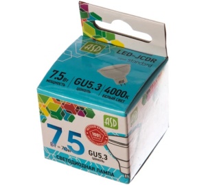 Лампа  LED-JCDR  7.5Вт GU10 4000К ASD