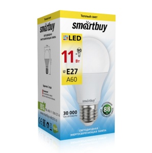 Лампа  LED-А60 11Вт 3000 Е27 Smartbuy