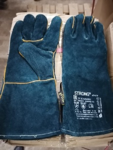 Краги 126/з(2400/4) спилковая зеленая, кевларовая нить (1/12/60)