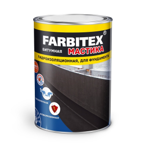 Мастика Farbitex битумно-гидроизоляционная 2кг для фундамента по 6шт