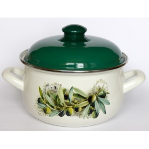Кастрюля эмалированная 4,0 л Маслины эмал/кр TM INTEROS 1/4
