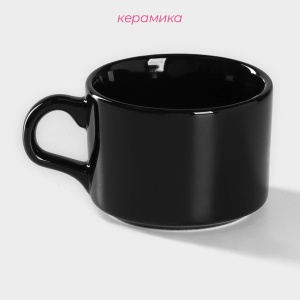 Кружка керам 150 мл Coffee break черный 1/48