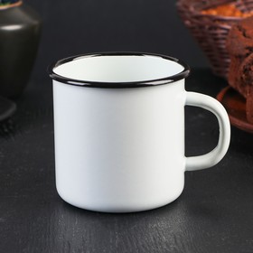 Кружка эмалированная 0,4 л СВЕТЛАЯ без рисунка 