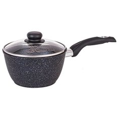 Ковш с антипригарным покрытием 1,2 л Гранит black со стекл/крышкой ТМ Мечта 1/8