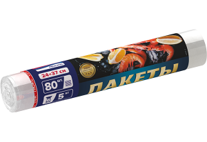 Пакеты фасовочные 30х40см ЛЮКС АВИКОМП до 6кг рулон 80шт прозрачные (25)