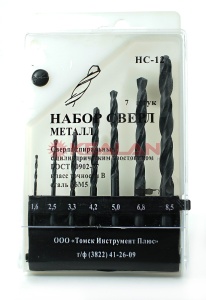 Набор сверл по металлу НС 12  (1,6-8,5) 7шт