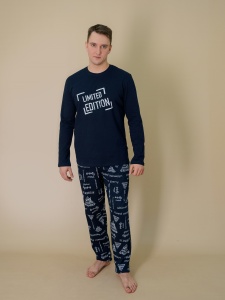 Пижама муж. (футб.длин.рукав+брюки) 620-22 р.48 (ЧЗ)