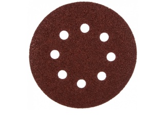 Круг шлифовальный, ворс 125 мм (5шт) Р80 8 отверстий 