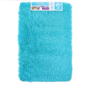 Коврик для ванной комнаты,полиэстер 50х80 см ПУШИСТИК лазурный