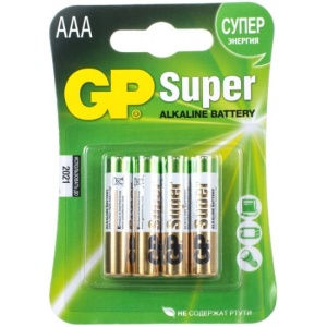 Батарейка GP super 24A-2CR4 ААА мизинчиковая 4штуки