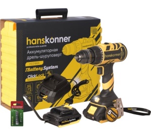 Дрель аккумуляторная HCD1865 Hanskonner 18В