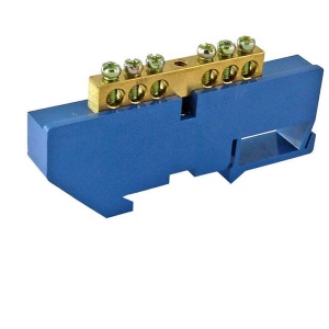 Шина "N" нулевая в изоляторе на DIN-рейку 6х9мм 6групп