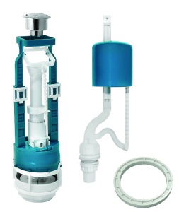 Арматура для бачка боковая подводка кнопка хром 2режима