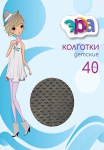 Колготки Эра дет. эластик фантазийные 40д, цвет в ассортименте 12-13 (ЧЗ)