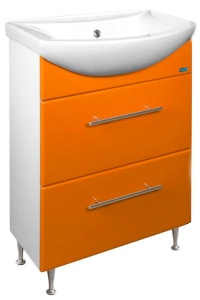 Тумба  Грация 60 оранжевая с умывальником