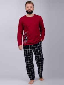 Пижама муж. (футб.длин.рукав+брюки) Поло 2 р.58 (ЧЗ)