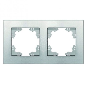 Рамка Афина двухместная серебро  А0044-S