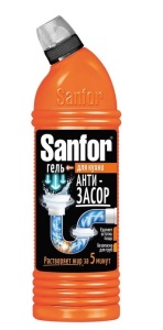 Средство для прочистки труб на кухне 750мл Санфор гель (15)