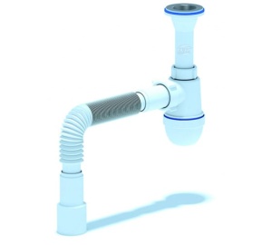 Сифон для кухни Aquant 1 1/2х40 с удлинёной горловиной, гибкое соединение