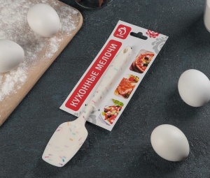 Лопатка силикон Конфетти 20х4,5х1,5см 1/12