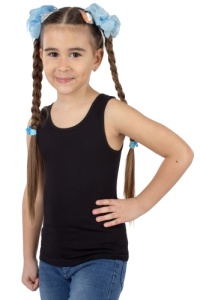 Майка дев. белый, черный л3267 р.28/104 (ЧЗ)