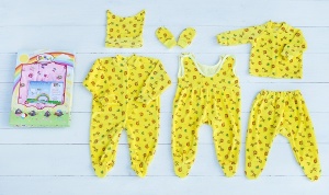 Комплект д/новорожд. 6-ти пр. велюр в под кор. арт.465 (ЧЗ)