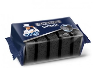 Губка для посуды TURBOMAG BLACK STYLE крупнопористая 5шт 1/45