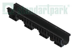 Лоток водоотводный PolyMax Basic DN100 борт 155мм ЛВ-10.16.15-ПП 8000-М  