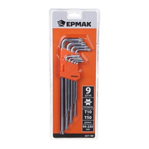 Набор ключей имбусовых TORX-профиль 9шт Ермак