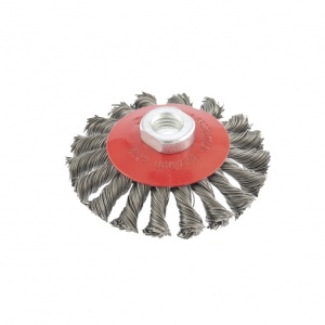 Щетка металлическая д/УШМ 100мм/М14 тарелка крученая MATRIX