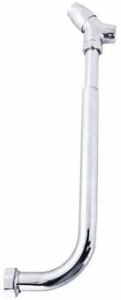 Кран смывной КРС-20-5 хром (кнопка) с хромированной трубой для чаш Генуя