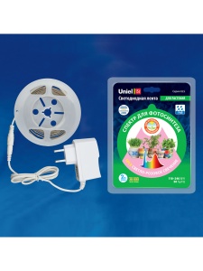 Светодиодная лента ULS-P71-2835-42LED 2м,спектр д/фотосинтеза,адаптер 18Вт